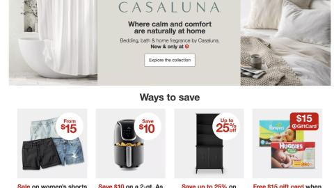 Target Casaluna 'Naturally at Home' Leaderboard Ad