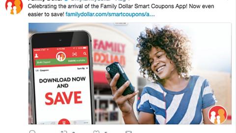 Family Dollar 'Now Even Easier to Save' Twitter Update