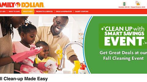 Family Dollar 'Fall Cleaning Event' Web Page