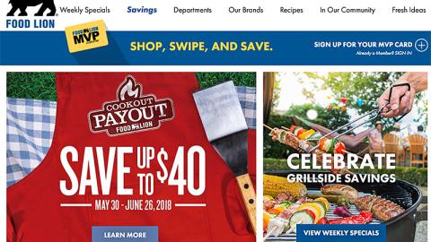 Food Lion 'Cookout Payout' Leaderboard Ad