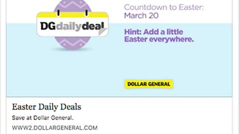 Dollar General 'Countdown to Easter' Facebook Update
