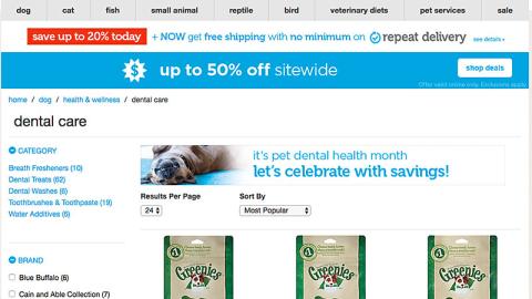 Petco Dental Care E-Commerce Page