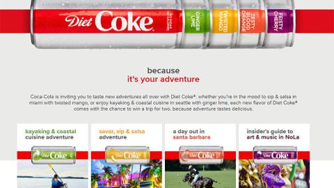 Diet Coke Albertsons 'Because It's Your Adventure' Microsite