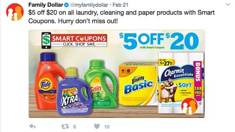 Family Dollar 'Don't Miss Out' Twitter Update