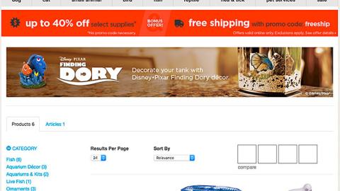 Petco 'Finding Dory' E-Commerce Page