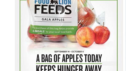 FeedMore Food Lion 'Scoop Up a Bag of Apples' Retweet