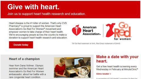CVS 'Go Red For Women' Promotional Web Page
