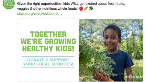 Whole Foods 'Growing Healthy Kids' Twitter Update