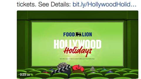Food Lion 'Hollywood Holidays' Twitter Update