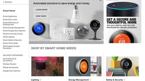 Home Depot 'Smart Home' Web Page