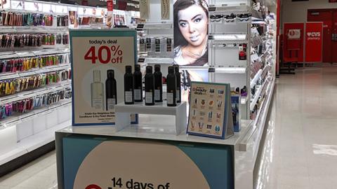 Target '14 Days of Beauty Deals' Table Display