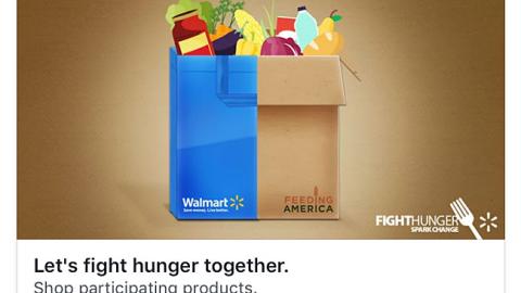 Walmart 'Fight Hunger' Sponsored Facebook Update