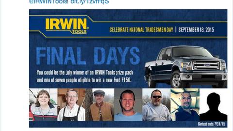 Lowe's Irwin Tools Contest Tweet