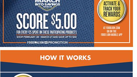 Food Lion 'March Into Savings' Email