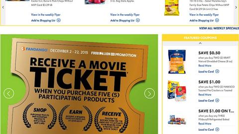Food Lion 'Receive a Movie Ticket' Carousel Ad