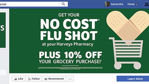 Harveys 'No Cost Flu Shot' Facebook Cover