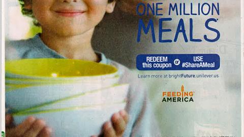 Unilever 'Share One Million Meals' FSI
