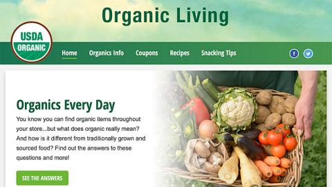 Kroger 'Organics Every Day' Web Page