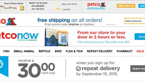 Petco 'From Our Store to Your Door' Banner Ad