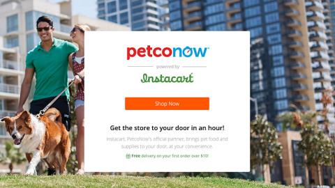 Instacart 'PetcoNow' Landing Page