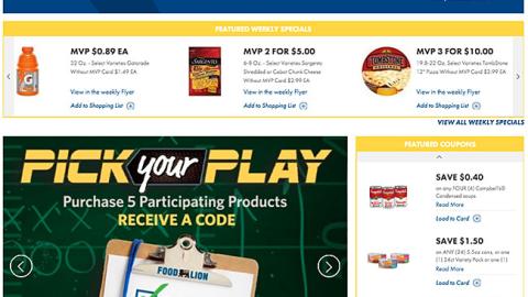 Food Lion 'Pick Your Play' Carousel Ad