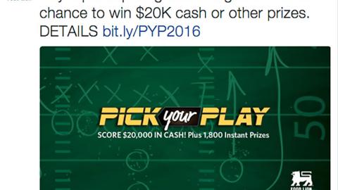 Food Lion 'Pick Your Play' Twitter Update