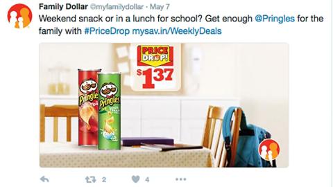Family Dollar Pringles 'Price Drop' Twitter Update