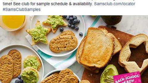Sam's Club '#SamsClubSamples' Facebook Update