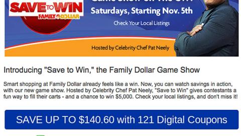 Family Dollar 'Save to Win' Email Ad