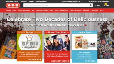 H-E-B 'Online Deal' Home Page Ad
