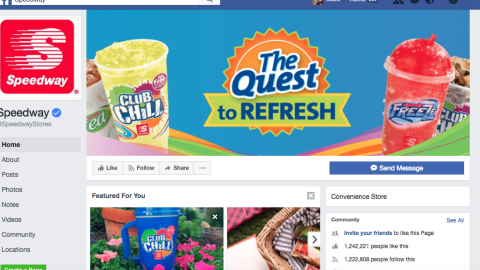 Speedway 'Quest to Refresh' Facebook Cover