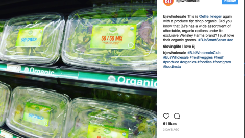 BJ's Wellsley Farms 'Shop Organic' Instagram Update