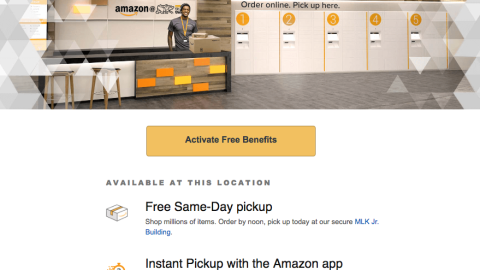 Amazon 'Pickup' Page