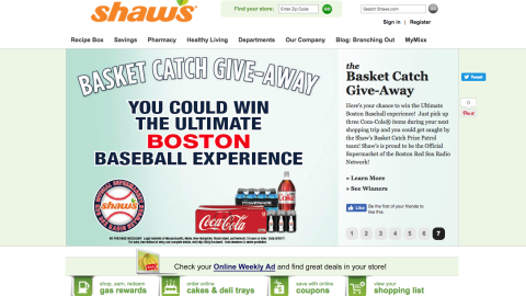 Shaw's Coca-Cola 'Basket Catch Give-Away' Carousel Ad