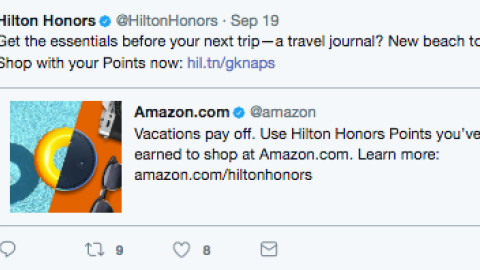 Hilton Honors Amazon Twitter Update