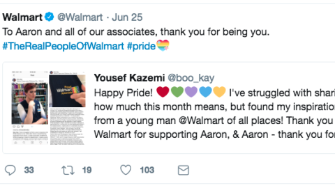 Walmart 'Pride Month' Twitter Update