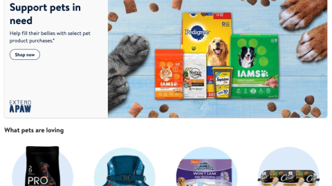 Walmart Mars Petcare 'Extend a Paw' Leaderboard Ad