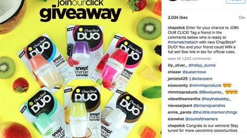 ChapStick Duo 'Join Our Click' Instagram Update