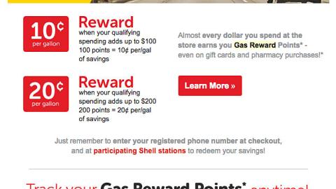 Jewel-Osco Shell Gas Rewards Email