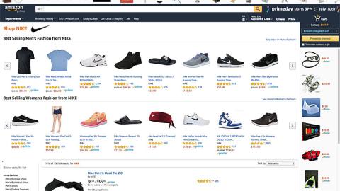 Amazon Nike Search Page