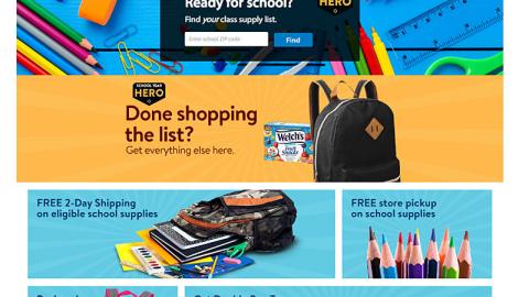 Walmart Back-to-School Web Page