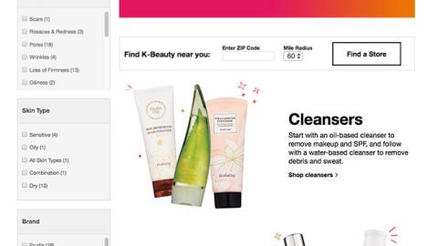 CVS 'K-Beauty' E-Commerce Page