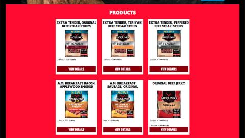 Jack Link's Walmart 'Sas-Squad' Product Page