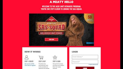 Jack Link's Walmart 'Sas-Squad' Website