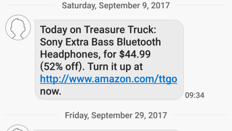 Amazon Treasure Truck Text Messages
