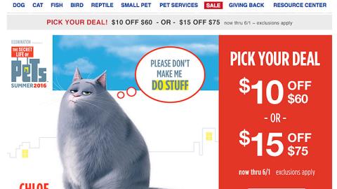 PetSmart 'The Secret Life of Pets' Leaderboard Ad