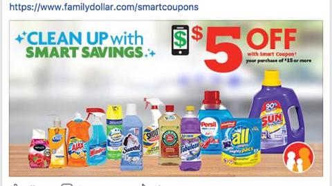Family Dollar 'Clean Up with Smart Savings' Facebook Update