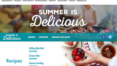 Kroger 'Summer Is Delicious' Web Page