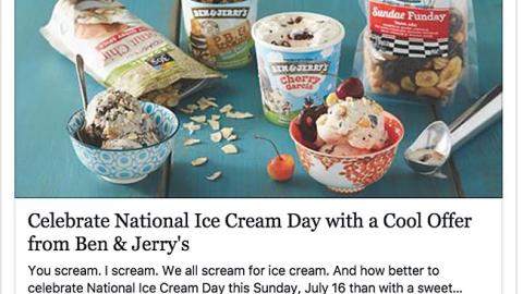Whole Foods Ben & Jerry's 'Sundae Funday' Facebook Update