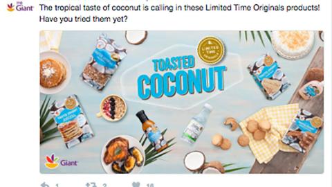 Giant-Landover Limited Time Originals 'Tropical Taste' Twitter Update